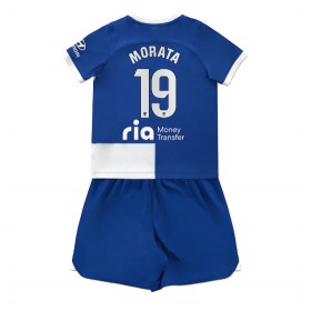 Baby Fußballbekleidung Atletico Madrid Alvaro Morata #19 Auswärtstrikot 2023-24 Kurzarm (+ kurze hosen)